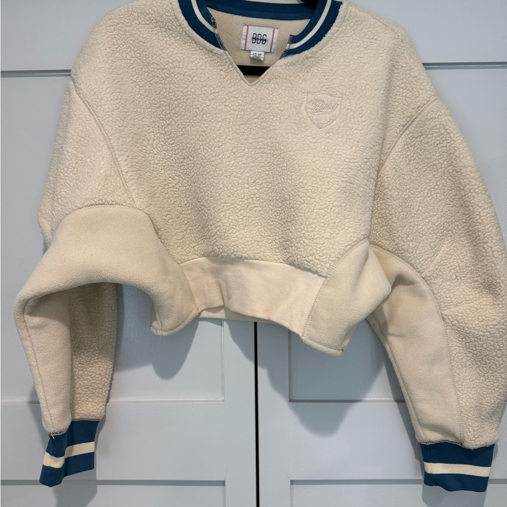 BDG Cream and Blue Varsity Jacket